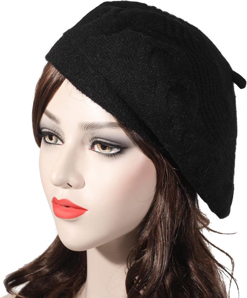 ZLYC French Beret hat, Reversible Solid Color Knit Warm Beret Cap for Womens Girls - Image 2